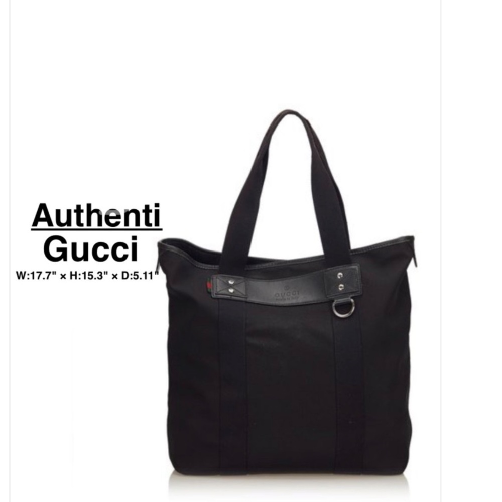 Gucci Canvas Tote Bag Classic Black in excellent condition code 268175 520981 ⭐️